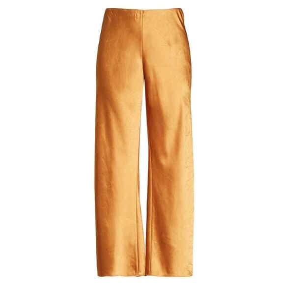 Vince High-Waist Fluid Satin Bias Pant Women's Burnt Orange Size 1X NWT - Picture 5 of 16